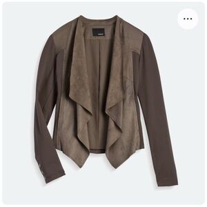 Olive Draped Women's Open Front Jacket/Cardigan